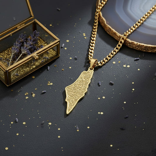 Palestine Map Outline Necklace