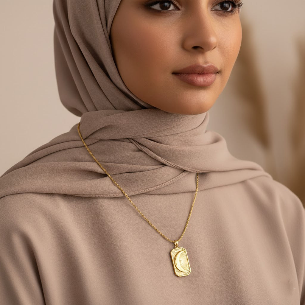 Hidaya Crescent Sun Necklace