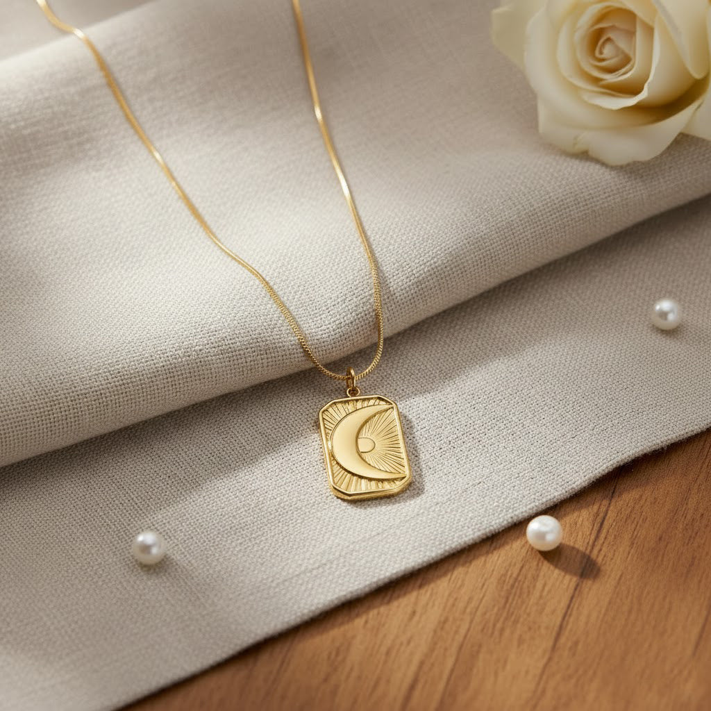 Hidaya Crescent Sun Necklace