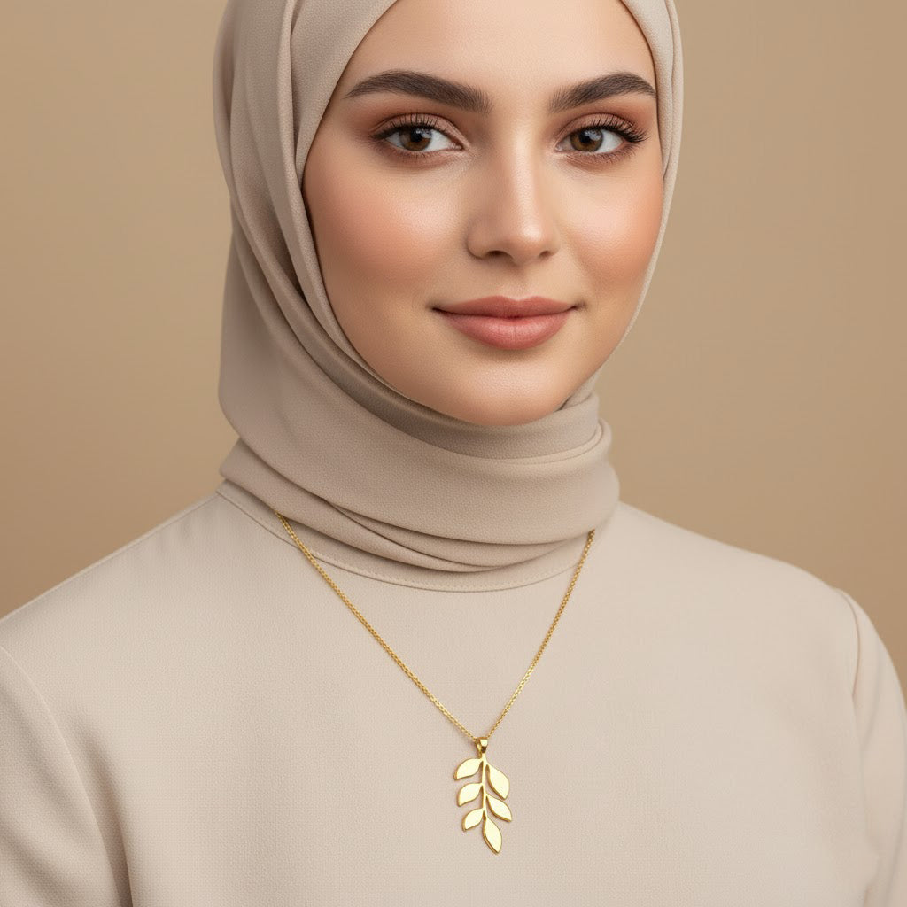 Gold Olive Leaf Necklace