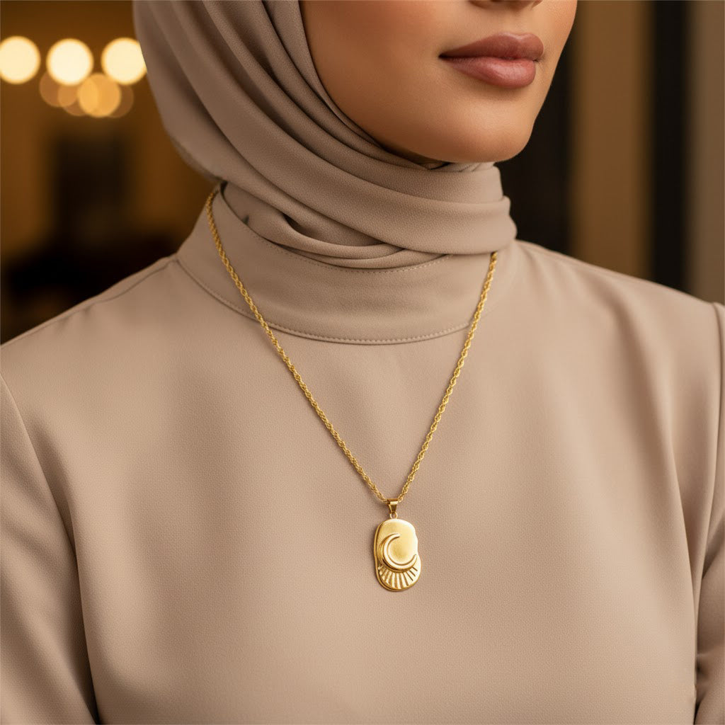 Tawbah Crescent Glow Necklace