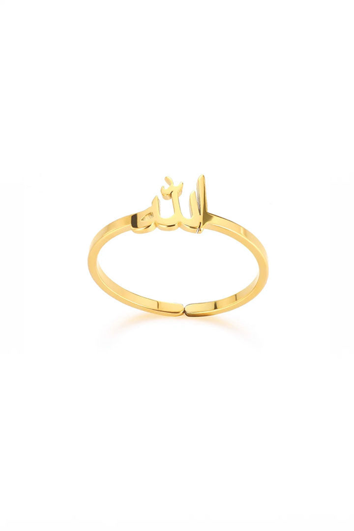 Faith & Grace Allah Script Open Ring – Gold