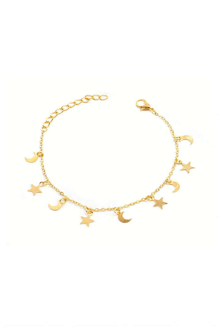 Moon & Stars Design Celestial Charms Bracelet