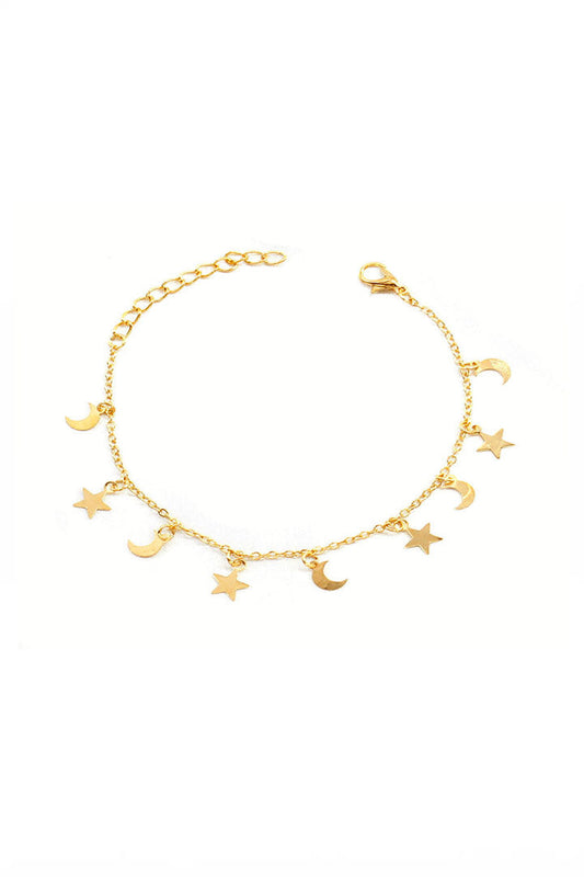 Moon & Stars Design Celestial Charms Bracelet