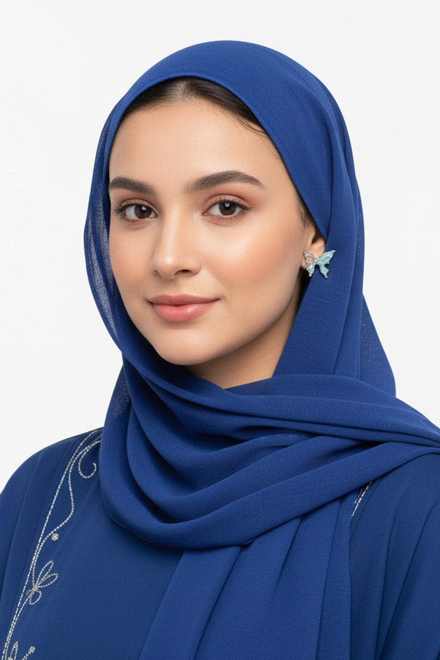 Butterfly Crystal Silver Stud Earrings