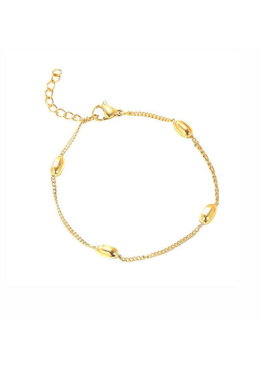 Gold Beaded Chain Bracelet