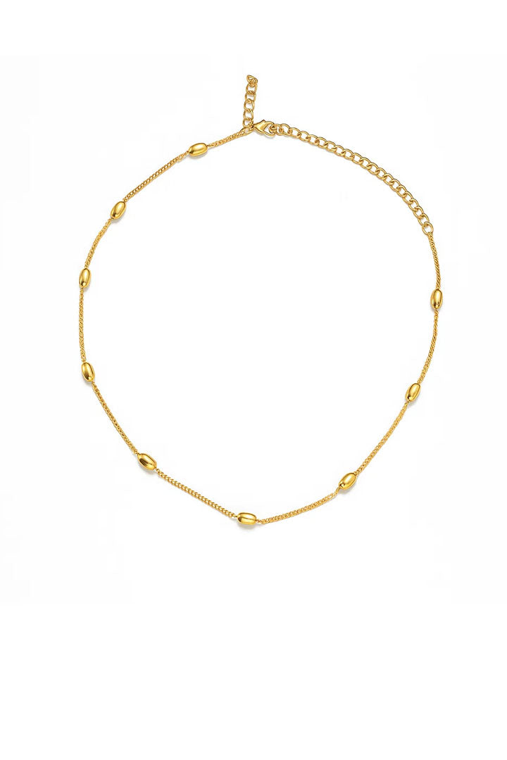 Gold Beaded Chain Necklace