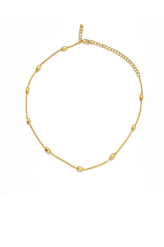 Gold Beaded Chain Necklace