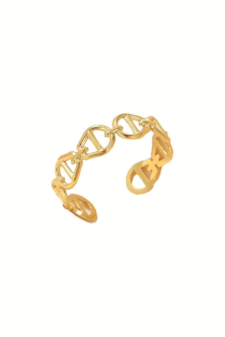 Chain-Link Open Ring – Gold