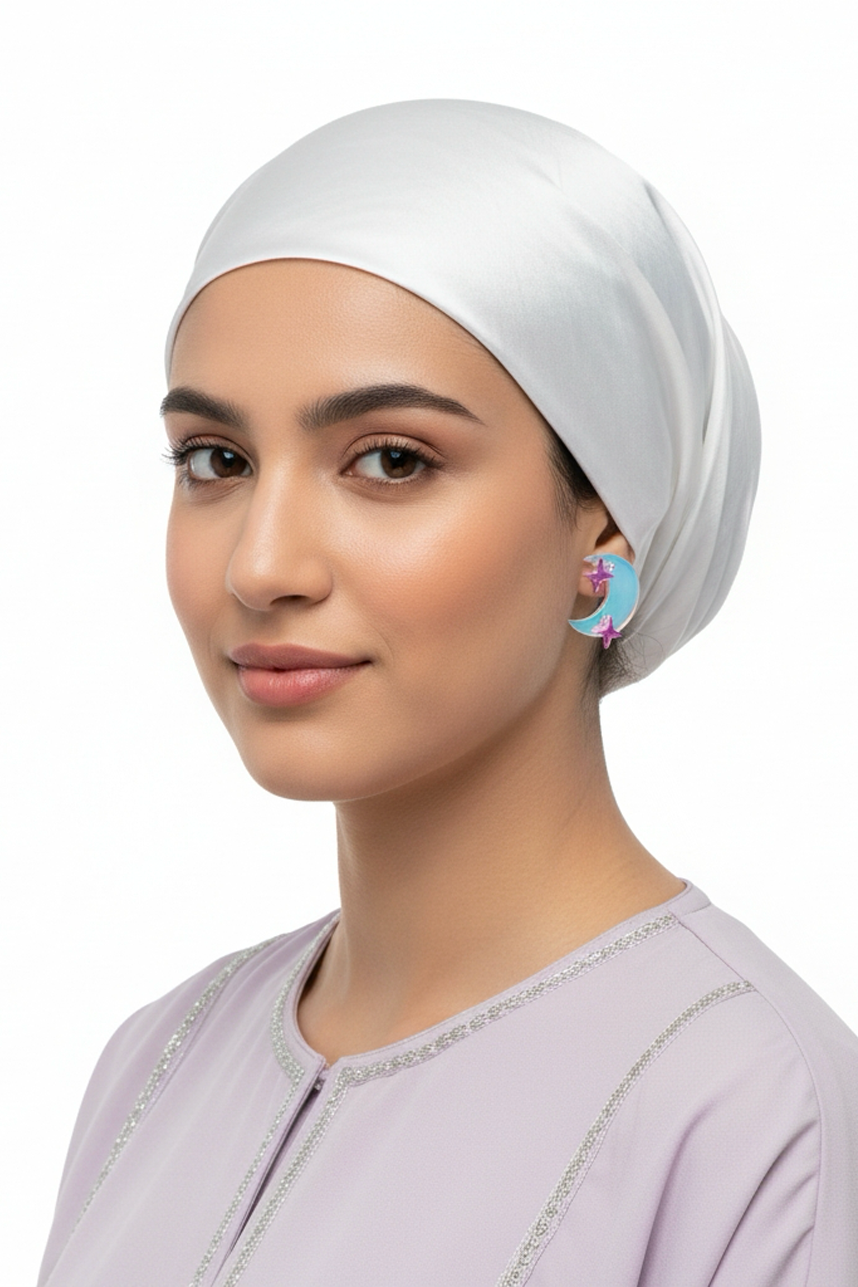 Moon Star Enamel Stud Earrings Pastel Design